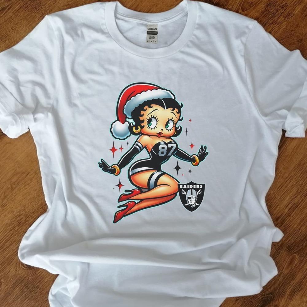Las Vegas Raiders Betty Boop Christmas T-Shirt